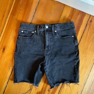 Madewell high-rise denim mid-length shorts